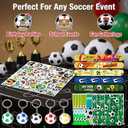 93PCS Soccer Party Favors Set, Slap Bracelets, Keychains, Stickers, Soccer Goodie Gift Bags for Party and Decorations