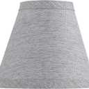 Aspen Creative 51052-5,Hardback Empire Transitional Clip-On Chandelier Shade/Grey Silver Burlap Textured Fabric. 3"Top x 6"Bottom x 5"Slant.Set Of 5.