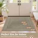 BEQHAUSE Dirt Trapper Door Mat 20" x 32", Doormat Non-Slip Entryway Rugs Washable, Dog Door Mat Stain Resistant and Absorbent Welcome Floor Mat for Front Back Door, Mud Wet Shoes & Paws, Beige