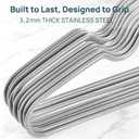 Tosnail 50 Pack Stainless Steel Wire Metal Hangers, 16-Inch Non-Slip Hanger, Space Saving Closet Clothes Organizer, Grey
