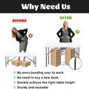 8-Pack Table Leg Extensions - Straight/Bent Leg Folding Table, Metal Extenders, Reduces Stooped Work, 4 Level Height Adjustable Risers