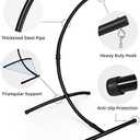 GOUTIME Hammock Chair Stand Only, Hanging Swing Egg Chair Stands Frame Holder, Heavy Duty Steel C Stand for Indoor Outdoor, Max Load 350 LBS