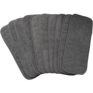 10pcs Reusable Soft 3 Layers Inserts for Baby Cloth Diaper,High Absorbing Washable Liners (10pcs-Grey Inserts)