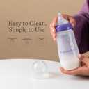 Lansinoh Anti-Colic Baby Bottles, BPA-Free Plastic, 11 Ounces, 4 Count, Fast Flow Nipples (Size F), Breastfeeding Bottle with NaturalWave Design