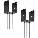 4x4 Concrete Post Base(2 PCS), Deck Post Base Holder Ground Spike for Concrete, Decking Post Brackets with 3 Anchor Rods, Post Base for Pavilion Deck Porch Handrail Railing