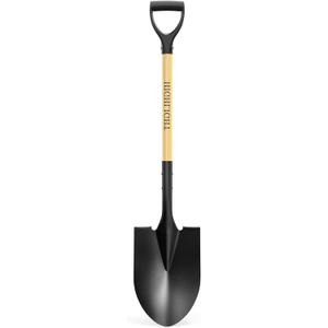 HIGHLIGHT Spade, Heavy Duty Gardening Shovel, Garden Shovel 41 inch for Digging, Round Shovel with D-Handle, for Garden,Beach, Snow, Fiberglass Handel, Wood