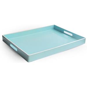 American Atelier Carry 14 x 19 inches Rectangular Tray with Handle, 14 x 19 inch, Teal, (1270065)