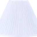 Aspen Creative 33196, Hardback Empire Transitional Spider Lamp Shade, Mushroom Pleated White Faux Silk Fabric, 6" Top x 16" Bottom x 12" Slant Height