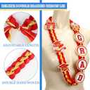 2026 Red Gold Graduation Leis Decorations with Pins, Class of 2026 Grad Embroidery Patches Party Supplies for High School College Graduation
