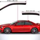 Lightronic Extra Durable Clip-on in-Channel Auto Vent Window Visor, Fits 2011-2023 Chrysler 300, UV Protection Rain Guard, Original Wind Deflector, No-Drill Easy Install, Dark Smoke, 4-Pcs
