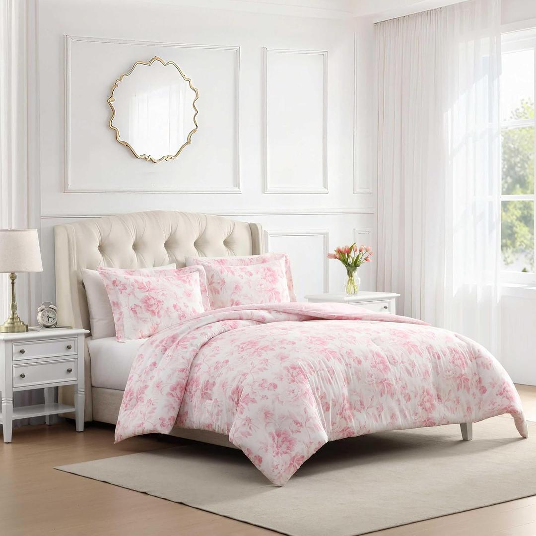 Laura Ashley - Twin Size Comforter Set with Matching Shams