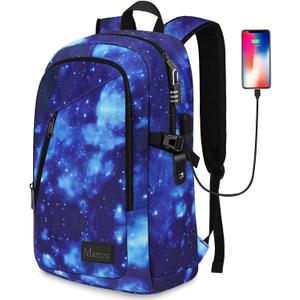 Mancro Laptop Backpack, Galaxy Color, Unisex, Durable & Lightweight, USB Port Design, Organized Pocket, Comfy & Sturdy (15.6 inch)