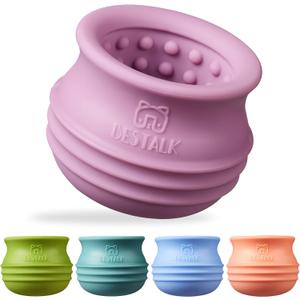 Dog Enrichment Treat Toy, Long-Lasting Wobbly Interactive Freeze Lick Toys for Dogs, Stuffable Puzzle Feeder Toy for Boredom, Silicone Treat Dispensing Chew Toy (Pastel Purple,M)
