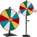 Heavy Duty Prize Wheel, 24 Inch Dual Use Prize Wheel, Adjustable Tabletop & Floor Stand, 10 Slots,1Bracket, Dry Erase Kit - Wheel of Fortune Game for Carnival, Casino & Trade Show. (Black)