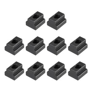 uxcell M10 Thread T Slot Nuts, Alloy Steel Black Oxide Finish Grade 8.8 Tapped Through Slot T-Nuts Furniture 10Pcs