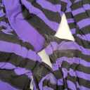 MANZI Striped Tights for Women Footed Stretchy Opaque Pantyhose for Halloween Xmas 2 Pairs, Black+purple