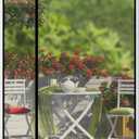 Magnetic Screen Door Fits Door Size 70" x 96", Screen Size 72" x 97", Reversible Left Right Quarter Opening,Top Middle Anti-Tearing Mesh Net Curtain with Magnet,Black