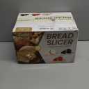 Manual Bread Slicer for Homemade Sourdough Bread, Add Metal Rails, Hand Crank Bread Slicer Machine with Scale Line and Suction Cup, Stainless Steel Blade Bread Cutter Adjustable Thickness (Cream)