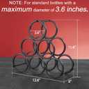 GeLive Small TabletopWine Rack 6 Bottles Triangle Freestanding Countertop WineBottle Holder Cabinet Pantry WineStorage Stand Bottle Organizer for Coffee Bar Kitchen, Frosted Iron, Black