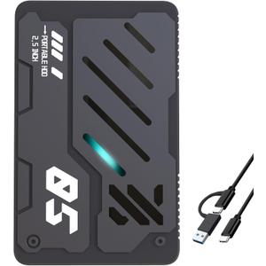 Ultra Slim Portable External Hard Drive USB 3.1 Type C HDD Storage for PC, Laptop, Mac, Xbox one, PS4, PS5 (1TB)