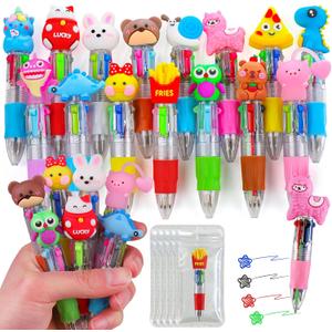16Pcs Mini Multicolor Pen in One 4-in-1 Cute Pens Bulk,Kawaii Ballpoint Pens for Classroom Gifts Birthdays and Parties