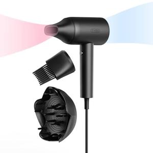 TYMO Diffuser Hair Dryer Blow Dryer - 300 Million Ionic Hairdryer with Diffuser & Comb Attachment for Curly Hair, Professional Blowdryer for Women, Cool Air Button, Small Travel Lightweight, Black