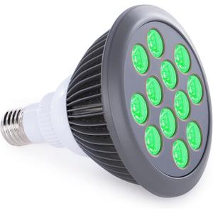 hooga Green Light Therapy Bulb Power Cord Included. 525 nm Wavelength. 12 LEDs. High Irradiance, Can Improve Skin Pigmentation and Fine Lines, and Anti Aging. Migraine and Pain Relief.