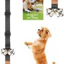 Leather Dog Door Bells for Potty Training, Big Brass Puppy Dog Door Bells Extra Loud for Dogs Training, Housebreaking, Door Knob, Dog Bell to Ring to Go Outside Puppy Pet Supplies Leather