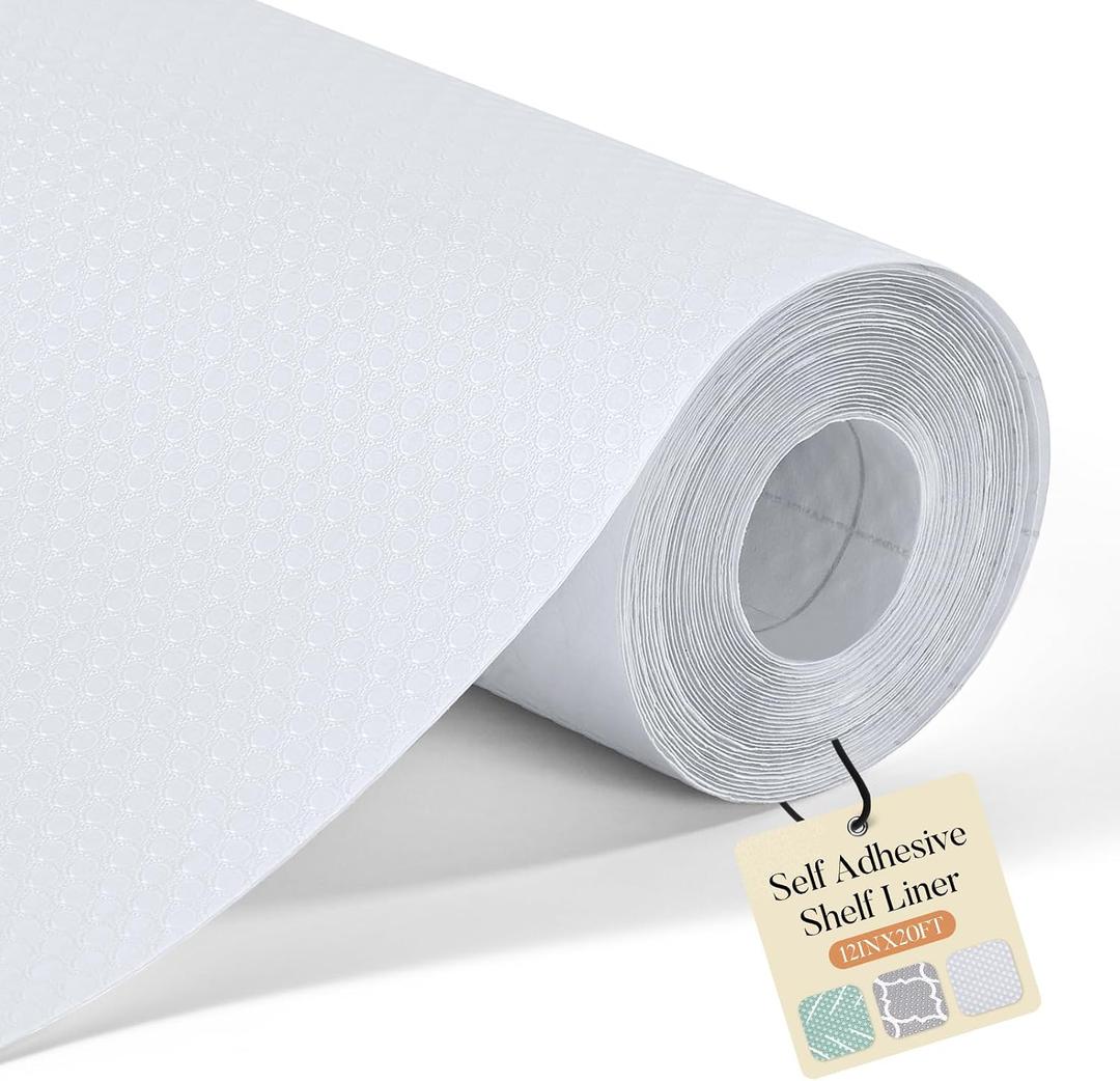 2 x Glotoch Self Adhesive Shelf Liner Kitchen Cabinets,Clear Peel and Stick Shelf Liners, Premium Waterproof Contact Shelf Paper for Cupboard/Drawer,/Cabinet,/Bathroom/Pantry, 12" X 60"
