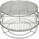S28 3 Tier 5 Piece 304 Stainless Steel Grill Stack Rack Replacement Kit for Big Green Egg Large, Rack for Eggspander 5 Piece Kit Conveggtor Basket