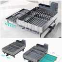 SUNLY Large Dish Drying Rack, Expandable Dish Racks for Kitchen Counter, Space Saving 304 Stainless Steel Drying Rack Kitchen, Extra Large Drainer with Multifunctional Flip Up Pegs, Gray