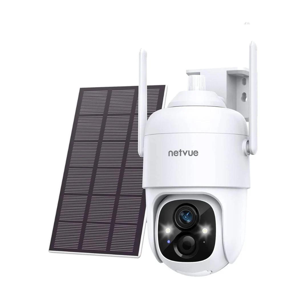 Netvue CQ4 2K AI Solar Security Camera Wireless Outdoor,Battery Powered Cam, Color Night Vision,Two Way Audio, Motion Detection, Easy to Setup,Audible Flashlight Siren 180 Days Exchange Policy