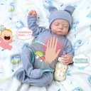 JIZHI 17'' Interactive Reborn Doll-3 in 1 Lifelike Reborn Baby Dolls with Heartbeat and Coos - Breathable Realistic Newborn Baby Dolls Soft Cloth Body Gift Box for Kids Age 3+