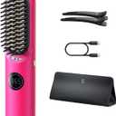Fanttik Solo I10 APEX Portable Hair Straightener Brush, Cordless Straightening Comb with 113% Larger Heating Area, LED Display & Ceramic Coating, Ionic Technology & Safe Mode - Pink