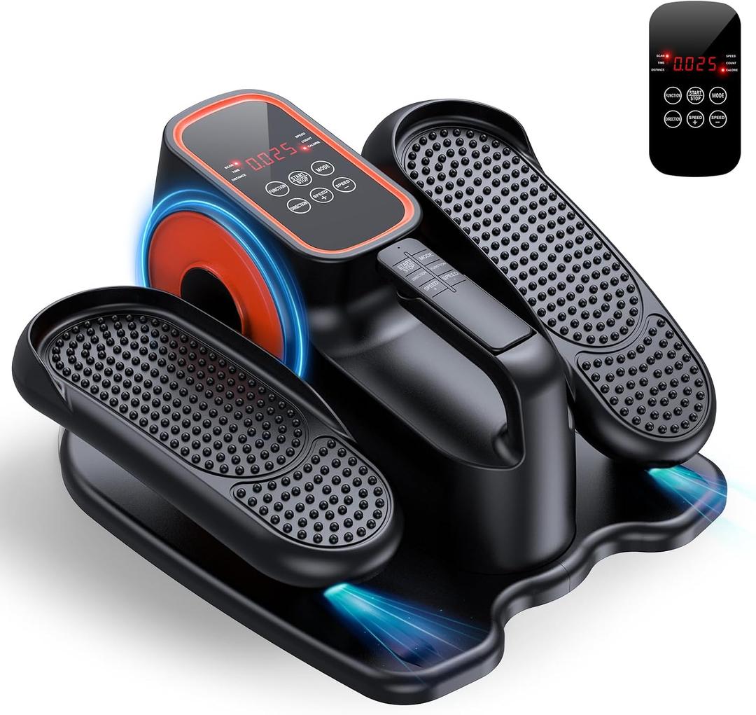 DUREXO Under Desk Elliptical, Leg Exerciser While Sitting for Seniors, Quiet Portable Electric Seated Pedal Exerciser with Remote Control and 12 Adjustable Speeds for Home Office