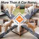 Dog Ramp for Car & Back Seat Cover Bundle – 63” Foldable Non-Slip Dog Ramp + Waterproof 57” Bench Seat Protector – Portable Pet Ramp & Car Seat Cover for SUV, Truck & Car Travel