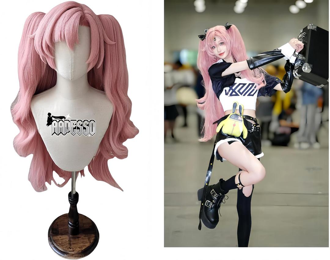 Nicole Demara Cosplay wig for Anime Game ZZZ Long Pink Cosplay Wig with wig Cap
