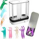 Floss Dispenser refillable, Floss Pick Dispenser for Plackers, Flosser Holder, Portable case for Dental Picks (20 Counts)