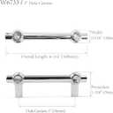 JETLAND Cabinet Drawer Crystal Pulls, 4-Pack, Grey with Clear Glass, 3" Hole Centers, Shining Cross, Cabinet Handles for Dresser Nightstand Furniture, PW6733GY076 (Gray)