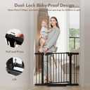 29-43" Baby Gate for Stairs, 30" Tall Dog Gate Indoor, Pressure Mounted Baby Gates with Auto-Close/Hold-Open Features and Anti-Trip Pedal, Safety Kids Gate for Doorways, House, Stairs