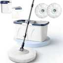 Spin Mop and Bucket Set, Microfiber Mop with Bucket, Easywring Floor Mop with 3 Washable Pads for Hardwood Floor Cleaning