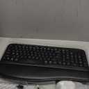 Wireless Keyboard and Mouse Combo  Ergonomic Wave Key, Built-in Leather Soft Palm Rest, 2.4G Full Size, 8 Hotkeys, 6-Button Mouse with 4-Level DPI, Dual USB-A/USB-C, Windows & macOS Compatible