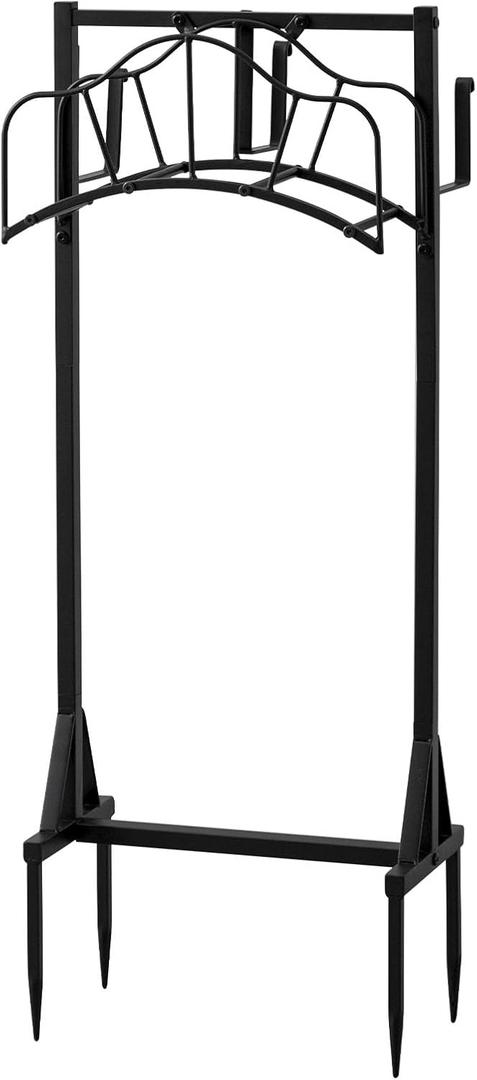 Garden Hose Holder Upgraded Water Hose Holder Heavy Duty Metal Hose Stand Sturdy Freestanding Hose Hanger, Detachable Garden Hose Storage Rack for Outside Yard Lawn