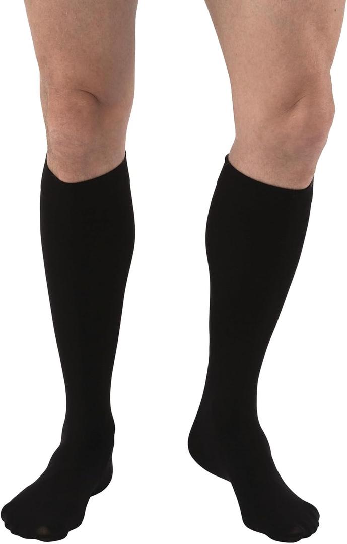 JOBST Relief Knee High Graduated Compression Socks, 30-40 mmHg - Comfortable Unisex Design - Closed Toe, Black, X-Large