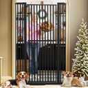 71 Inch Extra Tall Pet Gate for Cats, 29.5-43" Adjustable Wide Dog Gates, Pressure Mounted Walk Through Tall Cat Gate for Doorways,Hallway,Stairs,House, Black