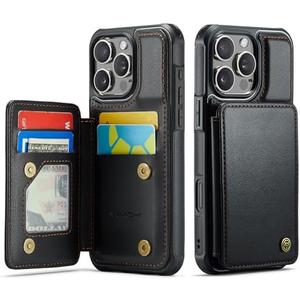 Vinich for iPhone 16 Pro 6.3" Wallet Case with Card Holder, RFID Blocking Credit Slots Kickstand Shockproof Phone Cover for Women Men, Black
