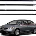 Car Window Weather Stripping Molding Trim Belt,Compatible with Honda Civic 2006-2011 4-Door Sedan, Replace#72410-SNA-A01 72450-SNA-A01 72950-SNA-A01 72910-SNA-A01