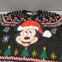 Disney Stitch Christmas Family Matching Snow Sweater Funny Holiday Long Sleeve Crew Neck Pullover Tops Festival Party Sets Size L