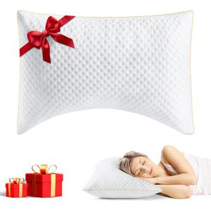 Side Sleeper Pillow Queen Size Set of 1 for Neck and Shoulder Pain, Adjustable Memory Foam Bed Pillows for Sleeping, Medium Firm Curved Queen Pilow, Supportive Queen Size Pillow (White)