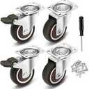 4 Inch Heavy Duty Caster Wheels No Noise Wheels Swivel Casters Set of 4 (Free Screws)